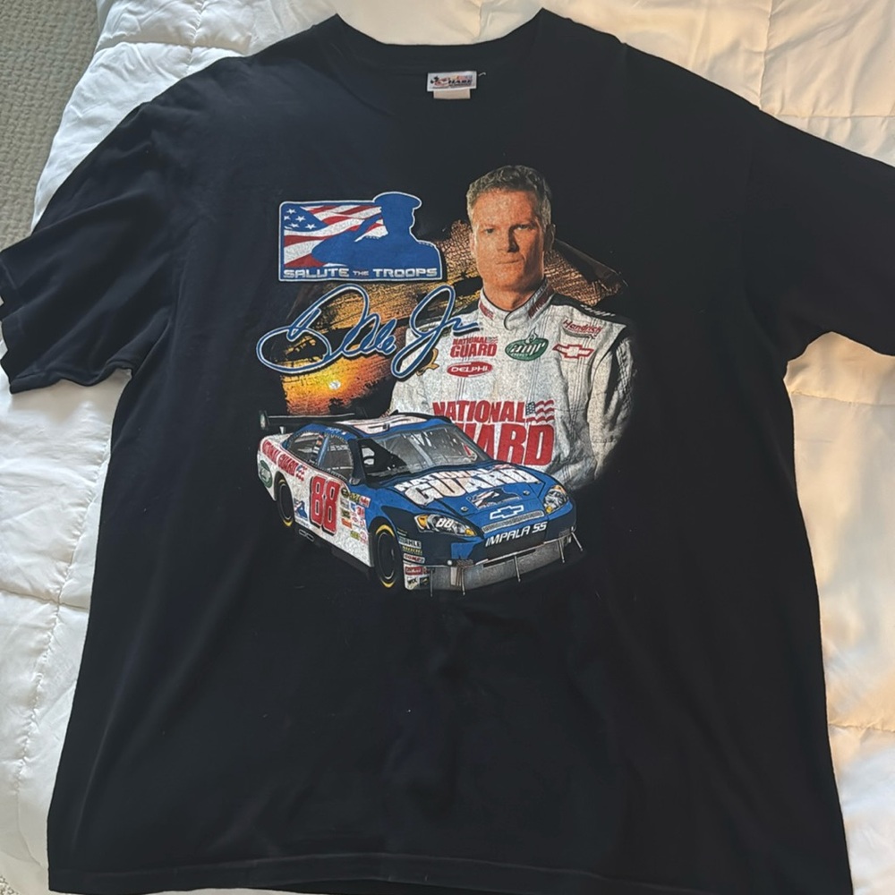 Dale Earnhardt Jr Vintage Hase Authentic’s Salute the Troops T Shirt